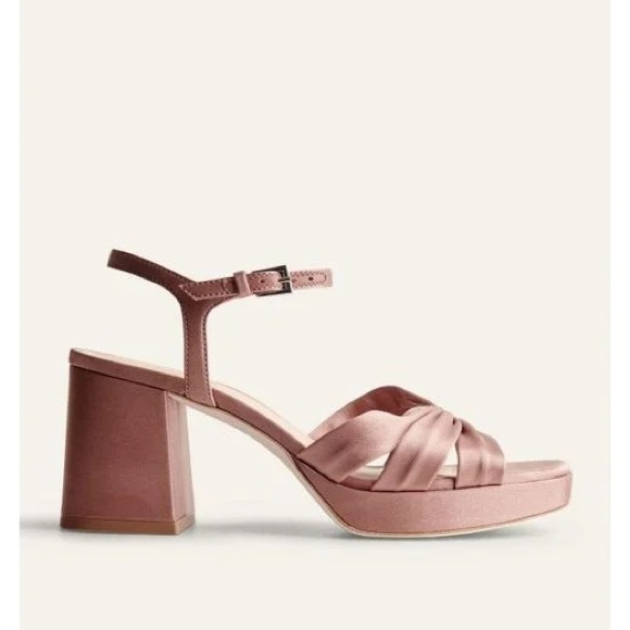 NWT Reformation | maize platform sandal heels | sz 8.5, pink satan - Picture 4 of 8